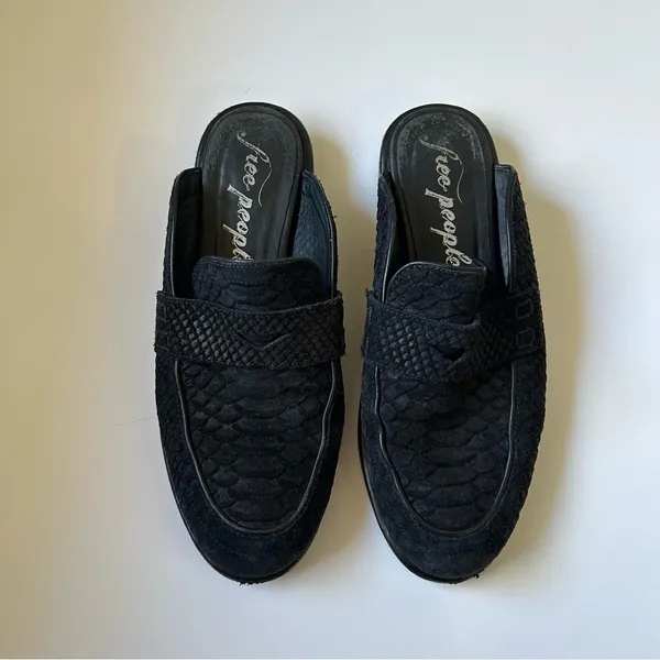 Free People At Ease Leather Snakeskin Mules - Image 6
