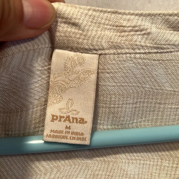 Prana Natassa Crinkle Tunic top sleeveless M v neck pockets cream pullover - Image 5