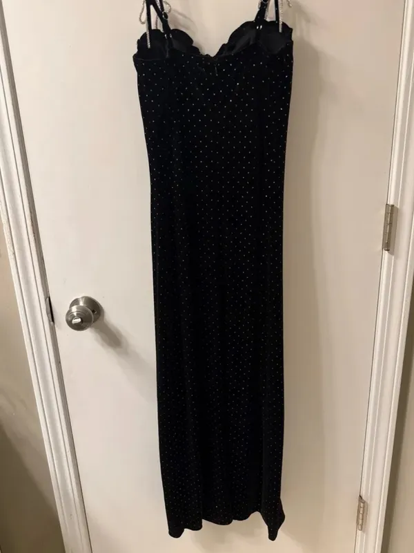 Altar'd State Black Velvet Polka Dot Sweetheart Slip - Image 7