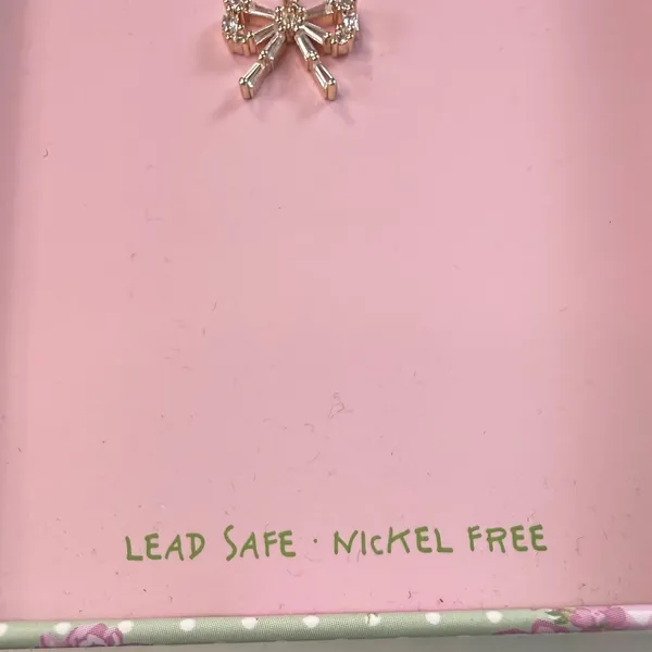 Betsey Johnson Rose Gold Crystal Bow Pendant Necklace 491985CB111 NIB - Image 6