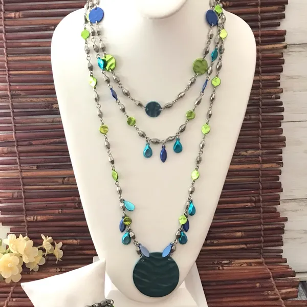 Chico’s 3 Piece Set Necklace Bracelet & Earrings - Image 3