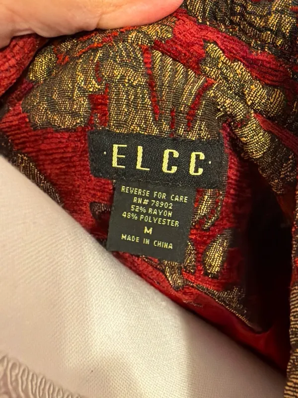 Women's Red and Gold Brocade Blazer - Tailored Floral Jacket - Image 4