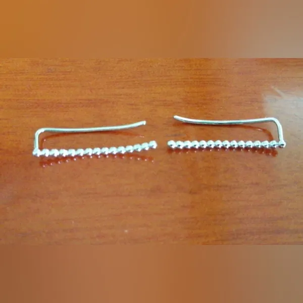 NEW Silver Round Bead Ear Climbers‎ | 18kgp S925 - Image 6