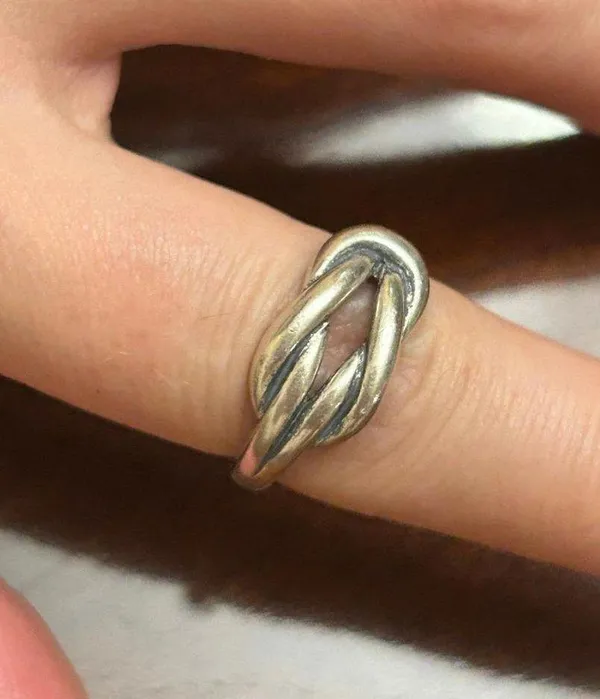 ring band sterling silver 925 beautiful unique lot a92 size 7 - Image 2