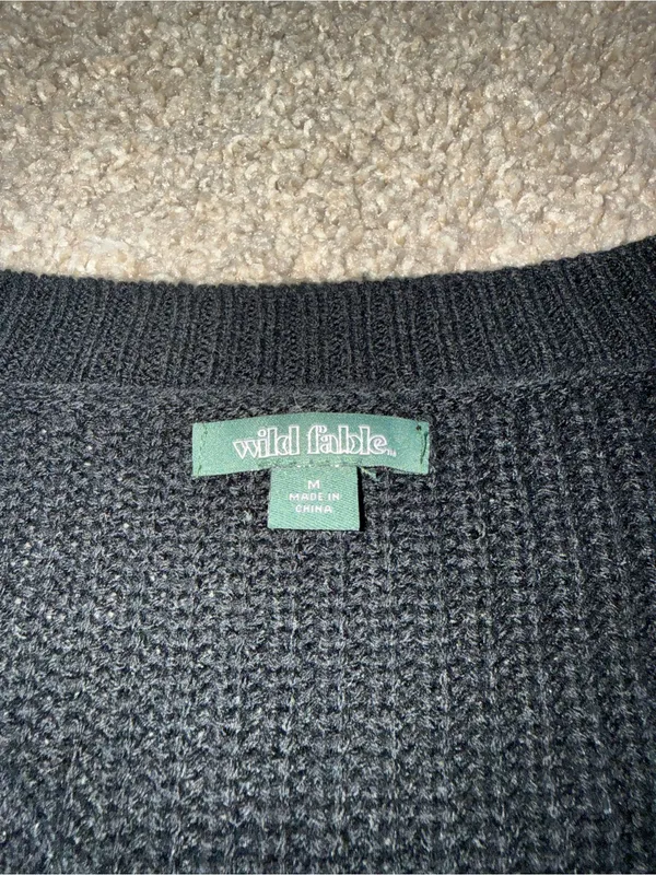Wild Fable - Cropped V Neck Sweater - M, Black - Image 2