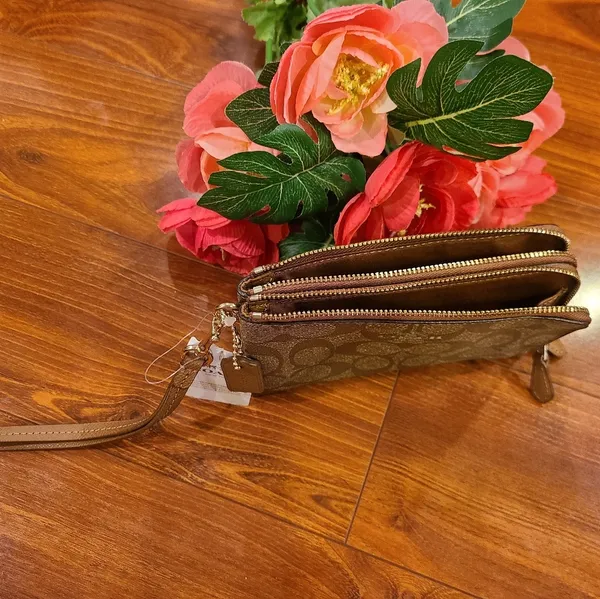 Coach Brown Signature Lesther Wristlets - Image 6
