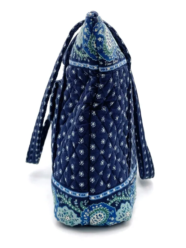Vera Bradley Seaport Navy Villager Scalloped Tote Bag Floral Vintage 2002 Y2K - Image 3
