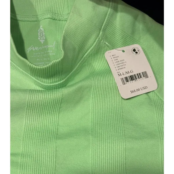 FP Movement $68 NWT Free People Pullover Top Long Sleeve Crew M/L Green Stretch - Image 4