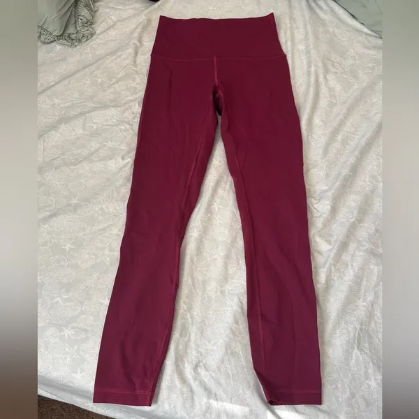 High-Waisted lululemon Burgundy Leggings - Image 2