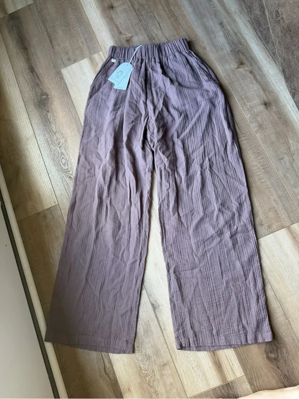 Blanca Gaia Trouser Twilight Mouve 100% Cotton Pants NWT Large - Image 5