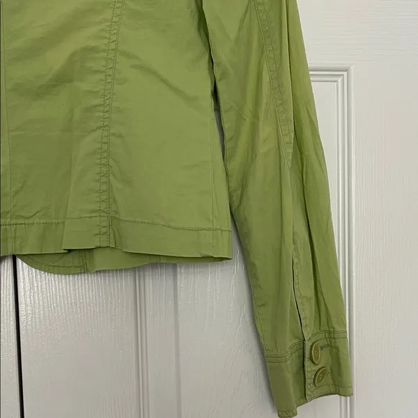 Plugg Light Green Cotton Blazer with Bow Pocket Accents - Image 13