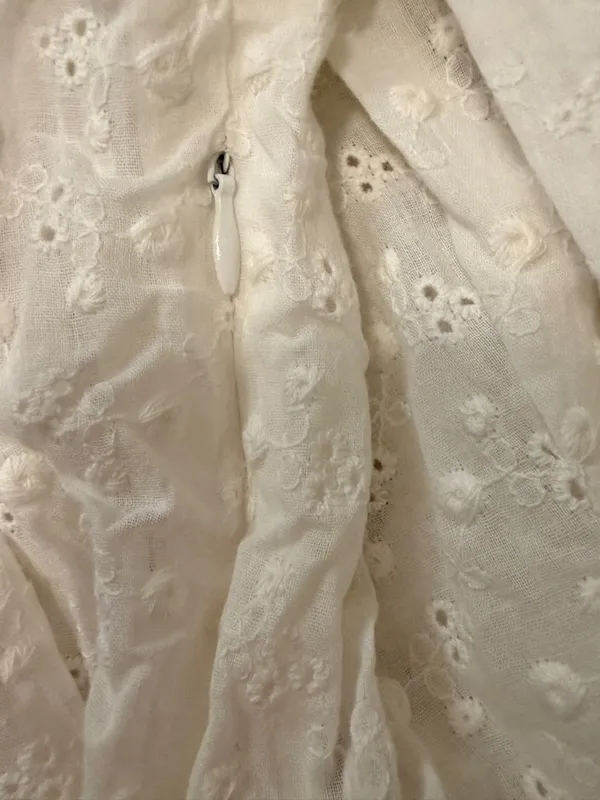 Tulip B White Eyelet Embroidered Peplum Top L NWT Boho Cottagecore - Image 7