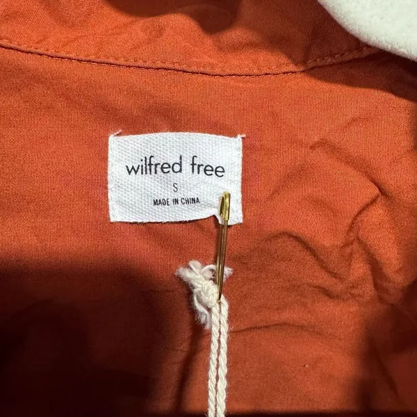 Aritzia New Wilfred Free Relaxed Poplin Shirt Copper Red Size Small - Image 7