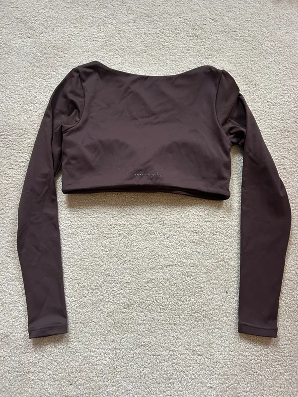 YoungLA cropped long sleeve workout top Brown - Image 3