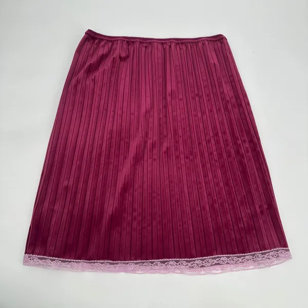 VTG Old Navy Skirt Womens S Berry Velvet Low Waist Pleats Lace - Image 8