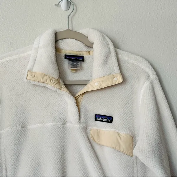Patagonia Re-Tool Snap-T Fleece Polartec Pullover Cream White Size Large - Image 4