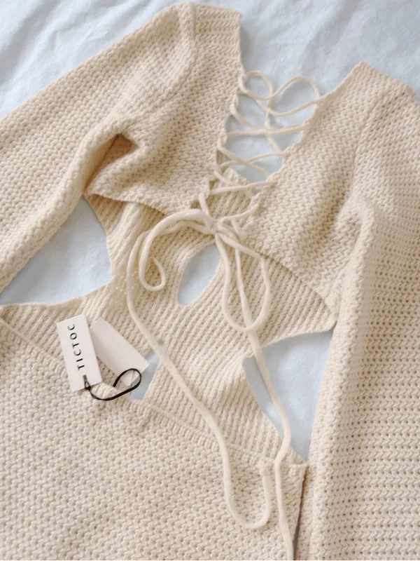 NWT • Crochet Cutout Mini Dress - Image 6