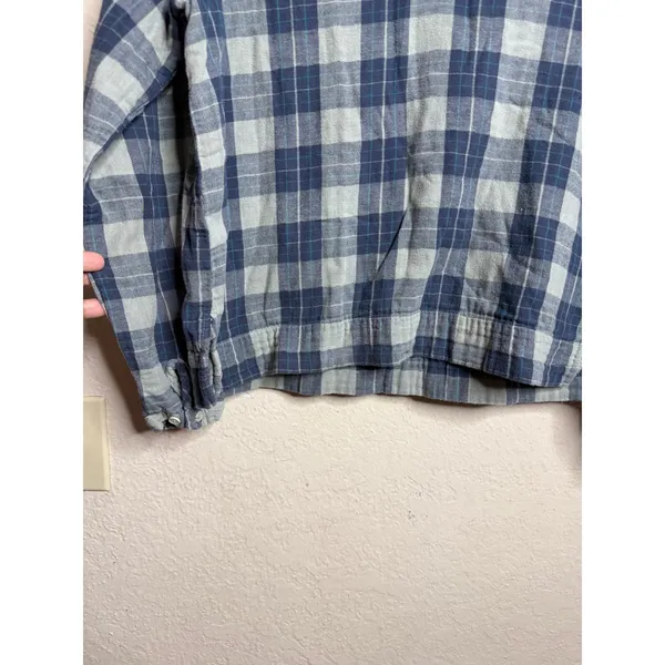 CP Shades x Free People Abbie Plaid Hooded Pullover TOp size M Blue Sage - Image 6