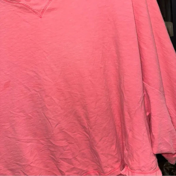 Aerie Summer House Slouchy Oversized T-Shirt cropped tee raglan tropadelic neon - Image 4