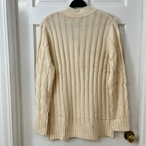 PrettyGarden Cable Knit Cardigan M Preppy‎ Classic Minimalist Academia Soft NEW - Image 3