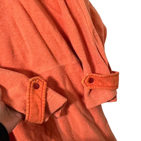 FREE PEOPLE Sadie Orange Fleece Hoodie Sweater Dress Jacket - Image 10