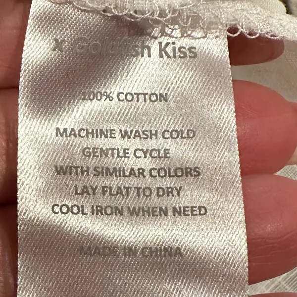 LUCKY WE LIVE HAWAII x GOLDFISH KISS WHITE COTTON SHORT SLEEVE BUTTON COVERUP ML - Image 10