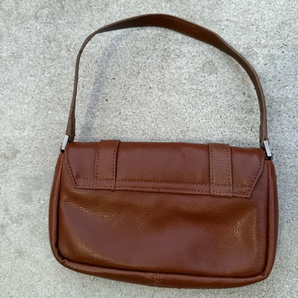 Guess Signature Classic Brown & Silver Mini Satchel Bag - Image 4