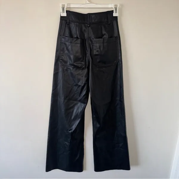 Zara The Marine Straight Faux Leather Pants US Size O - Image 9