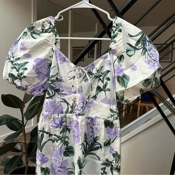 River Island floral midi dress in light purple size S (US 6) - Image 2