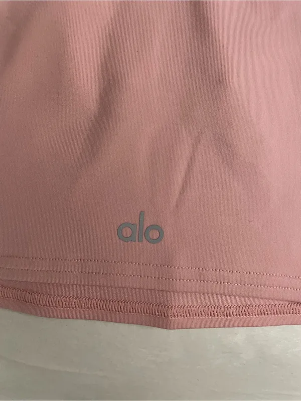 Alo Airbrush Real Bra Tank Racerback Cropped Sports Bra Top Vintage Pink XXS - Image 7