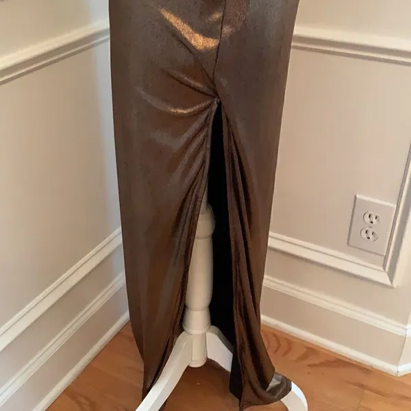 NBD Dancing Queen Maxi Dress In Shimmer Copper XS - Image 6