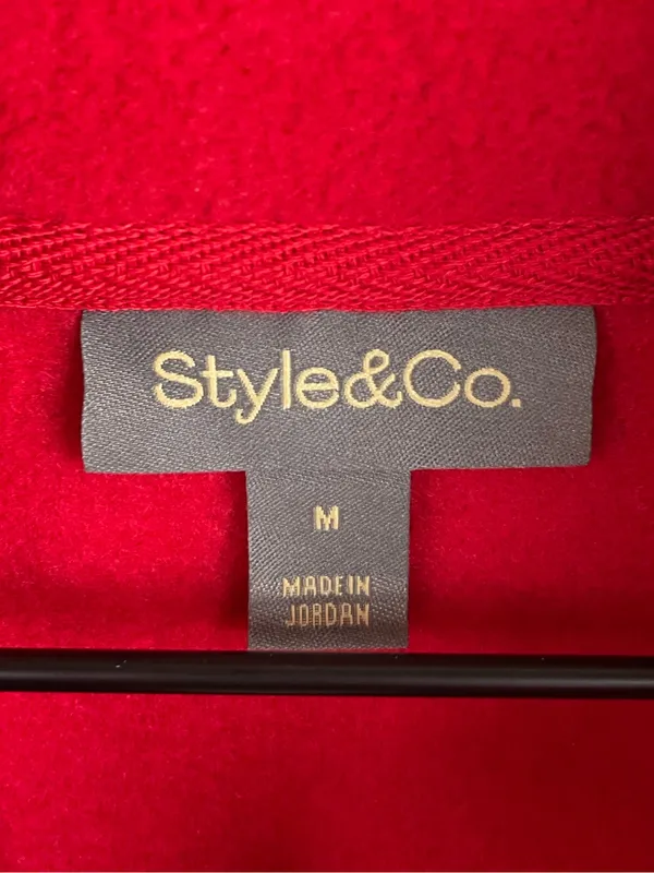 Style & Co Women's Polar Fleece Quarter Zip Mock Neck Sweatshirt Size Medium Red - Image 5