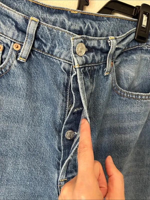 Buck Mason deck ridge twill high-rise, wide leg, blue cotton denim jeans 29” - Image 3