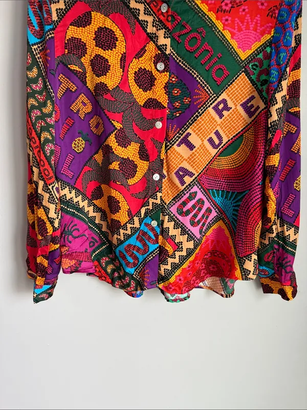 Farm Rio "Dotted Patch Scarf Shirt - Image 8