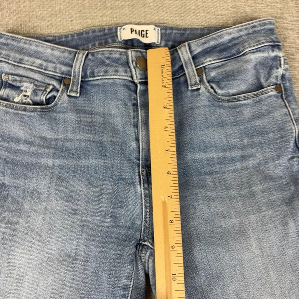 Paige Skyline Skinny Jeans Womens 27 Light Wash Blue Mid Rise Stretch Denim - Image 6