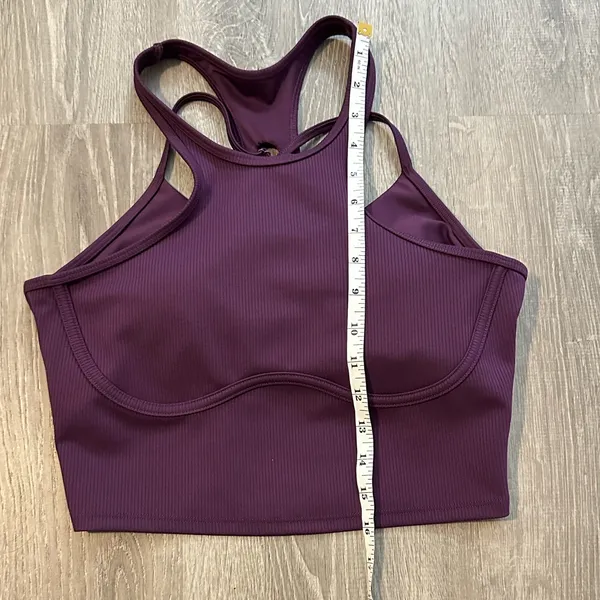 ALO Yoga Ribbed Airlift Enchanted Bra Tank Racerback Workout Crop Top Medium - Image 8