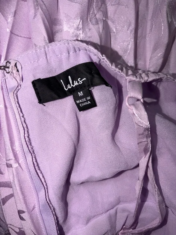 Lulus Regal Romance Lavender Floral Jacquard Pleated Satin Midi Dress - Image 6