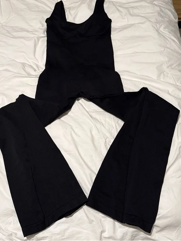 Black Boot-Cut Shaping Jumpsuit for Women - Image 2