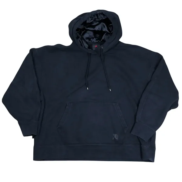 Jordan Brooklyn Fleece Hoodie‎ Women M Black Satin Lined FB5110-010 Oversized - Image 3