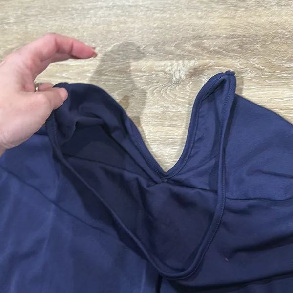 NWOT super silky and stretchy XXL navy blue jumpsuit - short sleeve - Image 3