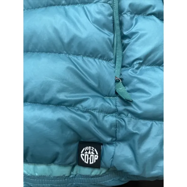 REI Co-Op Teal Puffer Down Insulated Full Zip Jacket Kids XL (18) Packable - Image 2