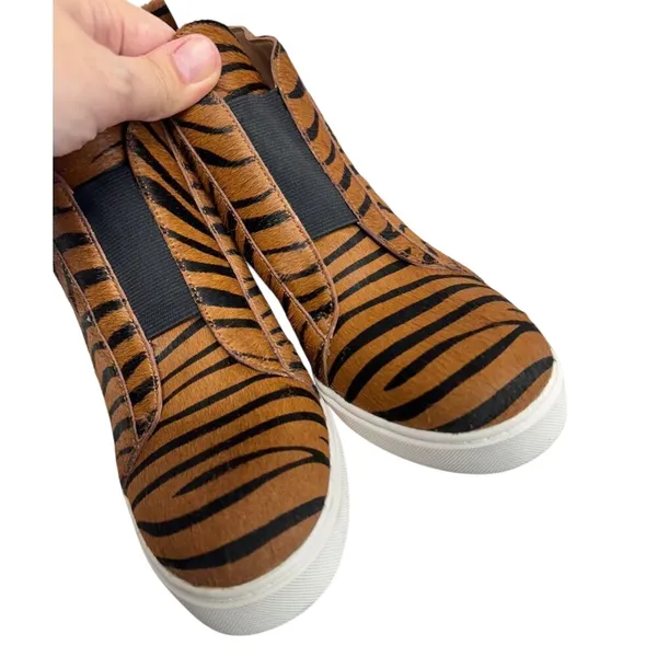 Linea Paolo Wedge Sneaker Size 8 Real Calf Hair Leather‎ Fashion Zebra Print NEW - Image 8