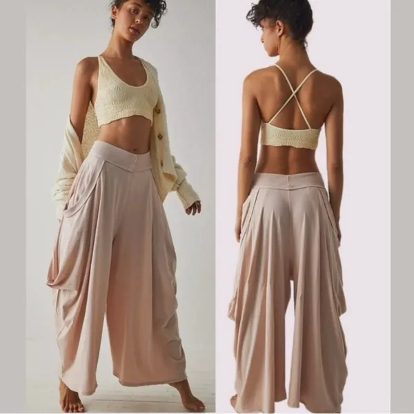 Free People Intimately Summer Slumbers Wide Leg Draped Harem Pants | Size XS - Image 9