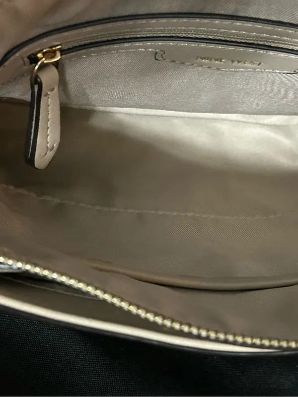 Nine West Women’s Taupe & Cream Crossbody Shoulder Bag - Image 9