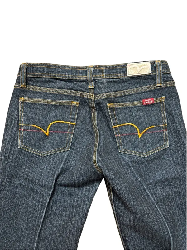 Vintage Y2K Low Rise Dark Wash Jeans - Image 2
