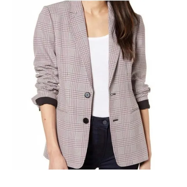 Chelsea28 medium 2 button front plaid jacket blazer coat C 3001 - Image 10