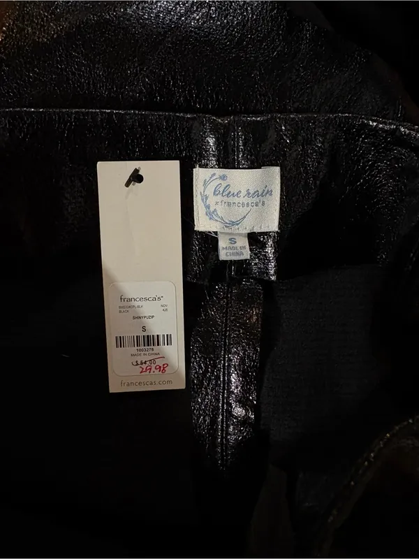 Blue Rain Francesca’s Faux Leather Zipper Mini Skirt | Size: Small - Image 4