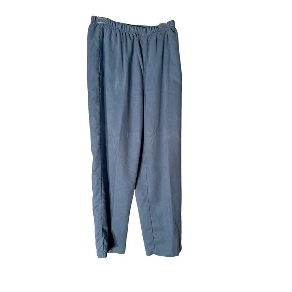 Ladies Club 2pc Baby Blue‎ Suede Pants Set Women's Size Large - Image 7