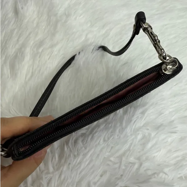 COACH Black Signature Canvas Wristlet - Image 4