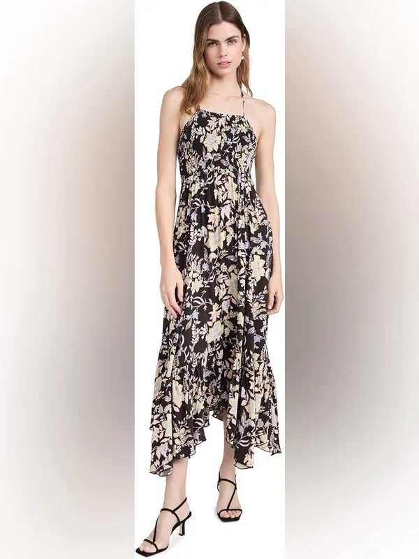 Free People Intimately FP Heat Wave Printed Maxi Dress Midnight Combo Small - Image 3